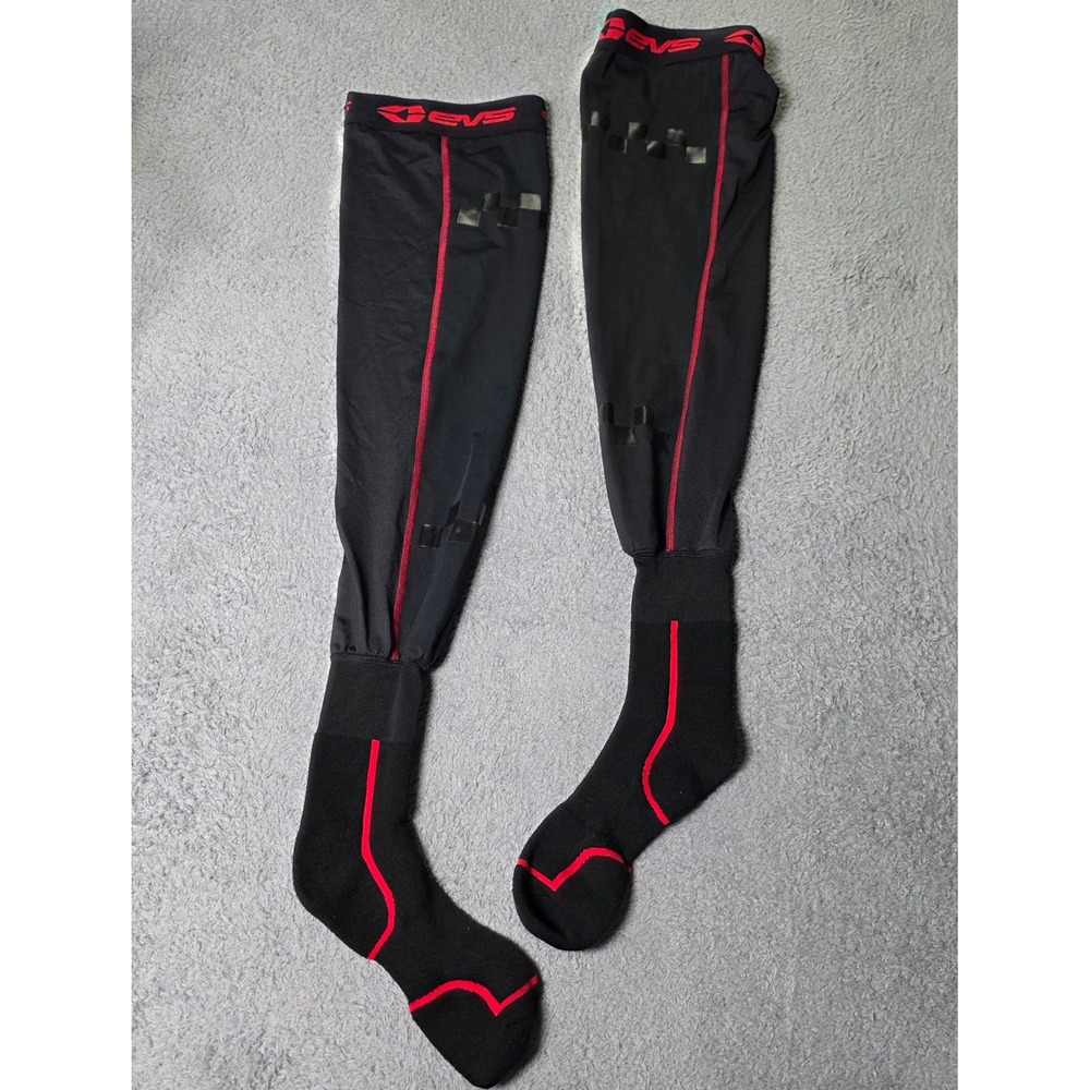 EVS Unisex L/XL TUG Knee Brace Socks Black Red Motocross Racing Under Gear